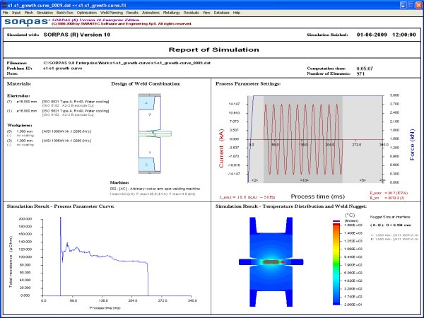 SORPAS simulation report